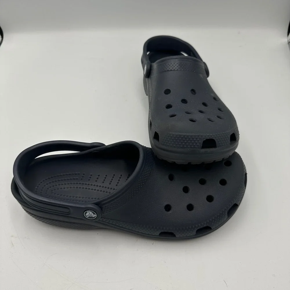 Crocs Classic Clog Mens 10 Womens 12 Navy Blue Slip On Comfort Water Shoes